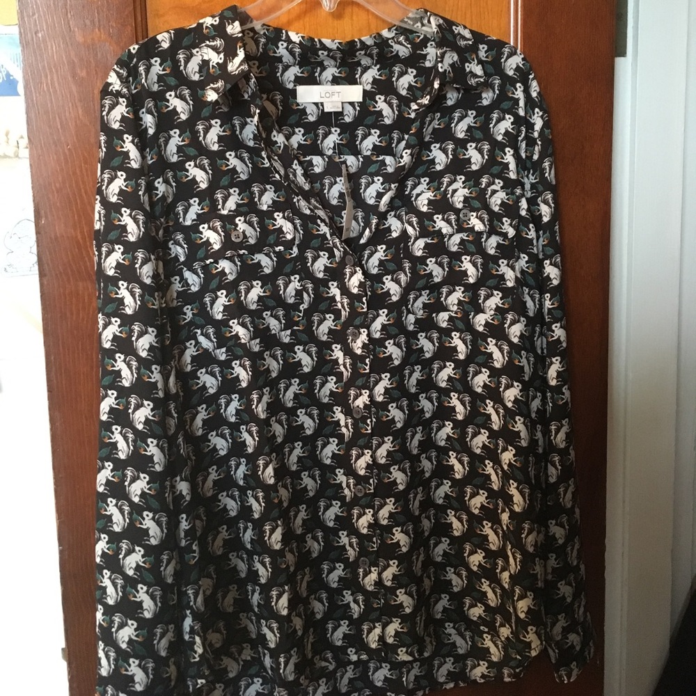LOFT Squirrel Print Shirt